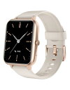 スマートウォッチ 通話機能付き iPhone アンドロイド対応 活動量計 歩数計 腕時計 Smart Watch Activity Tracker ストップウォッチ 長持ちバッテリー Line 着信通知 日本語アプリ 説明書 (ベージュゴ