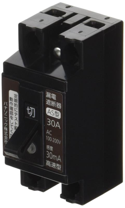 Rakuten - パナソニック(Panasonic) 小形漏電ブレーカ 2P0E O.Cなし 30A 30mA BJS3030N