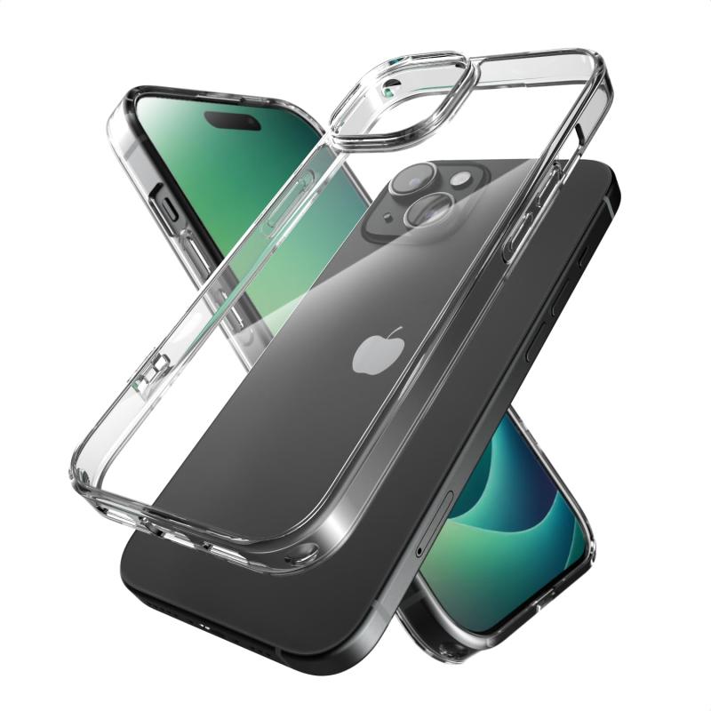 樂天商城 - エレコム iPhone15 ケース 耐衝撃 衝撃吸収 ハイブリッド素材 四つ角エアークッション ストラップホール付き クリア PM-A23AHVCKCR