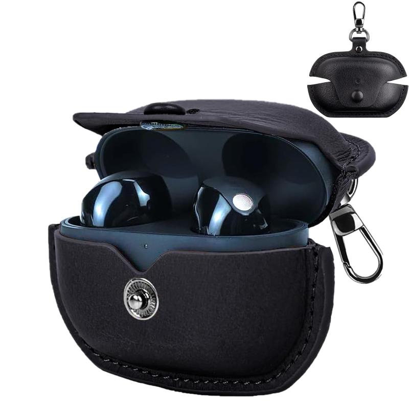 ソニーWF-100XM5 ケース SONY wf-1000xm5 ケース 本革 イタリアンレザー SONY （ソニー）wf-1000xm5 カバー 高級 本革 PU革 全面保護 耐衝撃 充電対応 前面LEDランプが見カラビナ付きwf-1000xm5 c