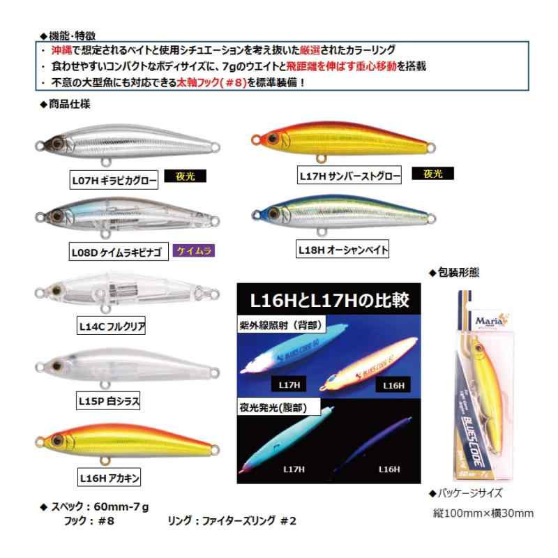 ヤマシタ(YAMASHITA) ペンシルベイト ブルースコード C60 60mm 7g ルアー