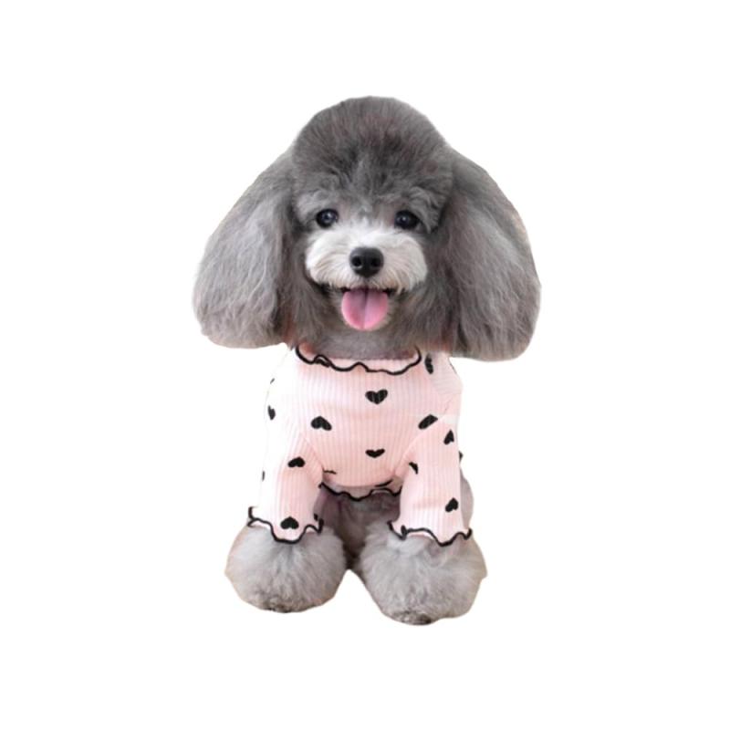 犬服 ハートロングスリーブ 春夏 秋冬 犬の服 長袖 かわいい おしゃれ 猫 小型犬 中型犬 ペット用品 (ピンク, S)【サイズ】画像を参考にしてください。【カラー】ピンク、ベージュ。【素材】95%綿、5%スパンデックス。【高い通気性】95%の綿と5%のスパンデックスで作られた素材は柔らかく、高い透気性があり、愛犬が快適に過ごせます。【着脱簡単】素材の特性とデザインにより、ペットへの負担を最小限に抑えながら、着脱が非常に簡単です。【適用場面】それは、部屋着としても、散歩、犬のジョギング、その他の小旅行の際にも着用でき、非常に可愛いです。子犬、チワワ、トイプードル、柴犬、フレンチブルドッグ、ポメラニアン、ダックスフンド、ヨークシャーテリア、パグなどの子犬、小型犬、中型犬におすすめします。【注意】購入前には、必ずペットのサイズを測定し、ペットの実際の大きさと照らし合わせてください。ペット服のサイズは、平置き後に手作業で測定されているため、0～3cmの誤差が生じる場合があります。