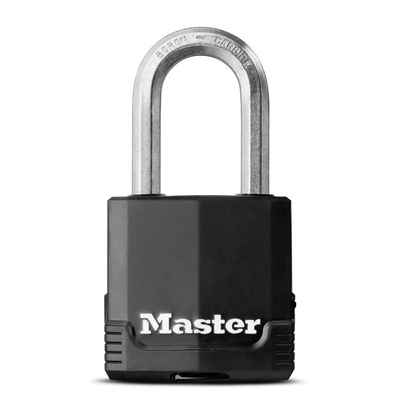 Master Lock (マスターロック) 南京錠 鍵式 プロ仕様 防錆 屋外 カバー付 ハイセキュリティ 本体幅48mm 吊高内径38mm 防犯 マグナム M115JADLF ブラック