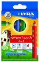 リラ LYRA 文具 色鉛筆 三角グリップ クレヨン 水彩色鉛筆 美しい発色 グルーヴトリプルワン 6色セット