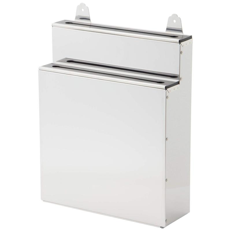 遠藤商事 TKG 包丁差し ステンレス製 大・2段 釘打ち固定ゴム板付き 間口×奥行×高さ(mm)300×100×370 シ..