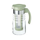 HARIO(ハリオ)かご網付き水出し茶ポット スモーキーグリーン 耐熱ガラス製 熱湯・食洗器OK 冷水筒 日本製 HCC-12-SG(3)