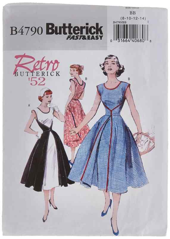 【Butterick】VeryEasy 50年代レトロデザインラップドレスの型紙セット サイズ：US8-10-12-14 *4790