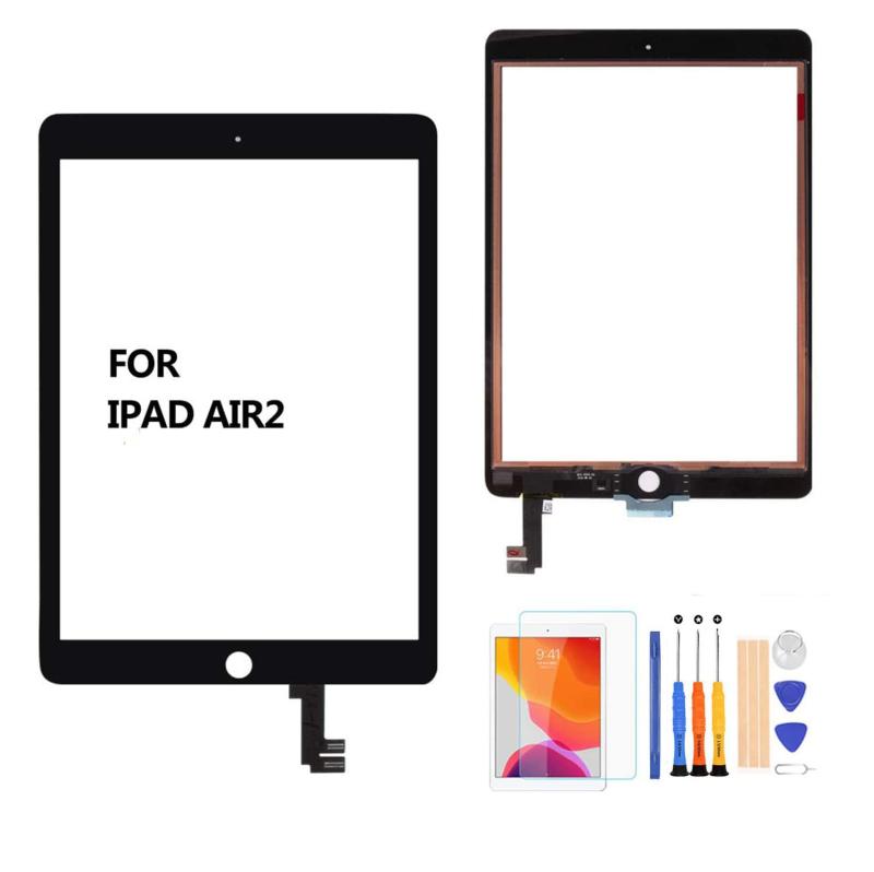 A-MIND for iPad AIR2 交換修理用タッチパネル,フロントガラスデジタイザ 取り付けテープ付属 画面保護フィルム 修理パーツ部品- 対応機種 A1567,A1566