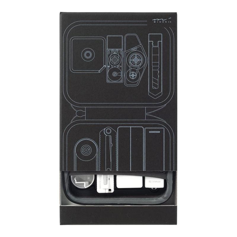 ミドリ 文房具セット XS ステーショナリーキット 8種入 黒×白 ミドリ70周年 35458006 tomstore-10714778 TOMstore パッケージ画像