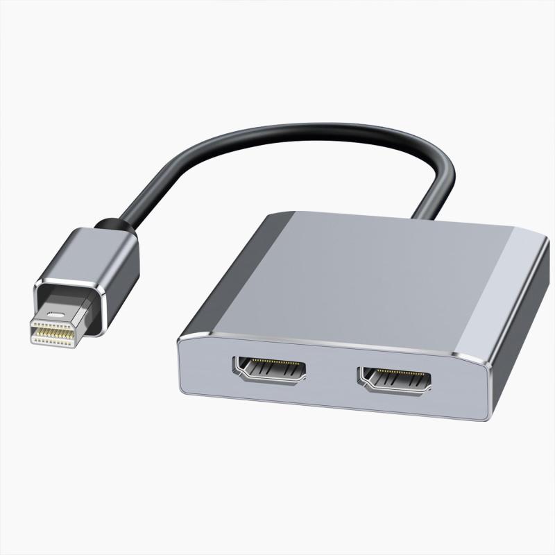 Mini DisplayPort to デュアル HDMI アダプター 4K@60Hz Mini DisplayPort 分配器 1入力2出力 マルチモニター ディスプレイポートから デュアルモニター Mini DP 1.4 to 2 HDMI 2.0