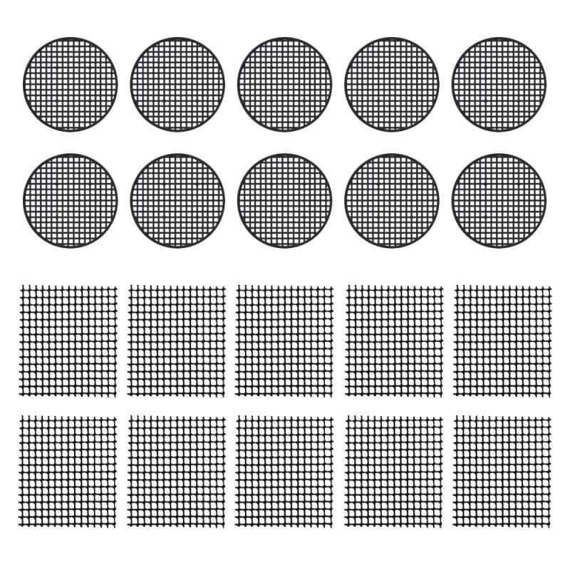 鉢底ネット 20枚入り 鉢底アミフラワーポット 円形 直径7.5cm スクエア10*10cm メッシュ 園芸 プランタ..