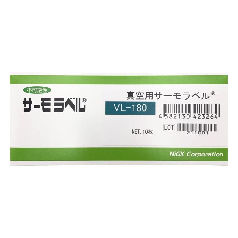 日油技研工業 真空用サーモラベル4点表示 不可逆性 180度 VL180