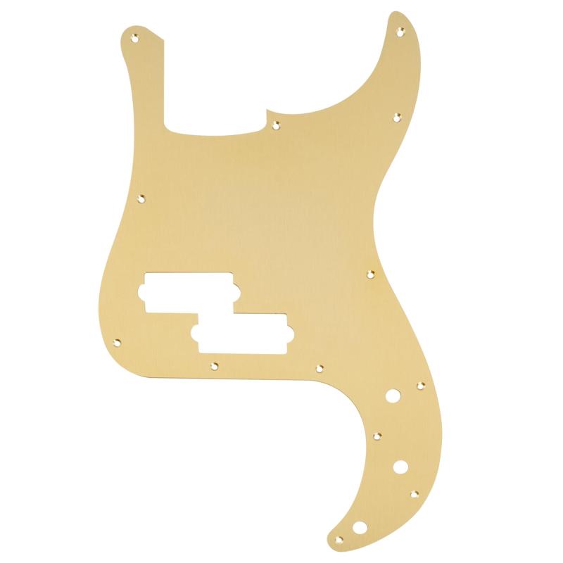 Pro 13穴アルミ製PBプレシジョンベース用ピックガード フェンダーUSAスタンダードPrecision Bass用、ゴールドアルマイト