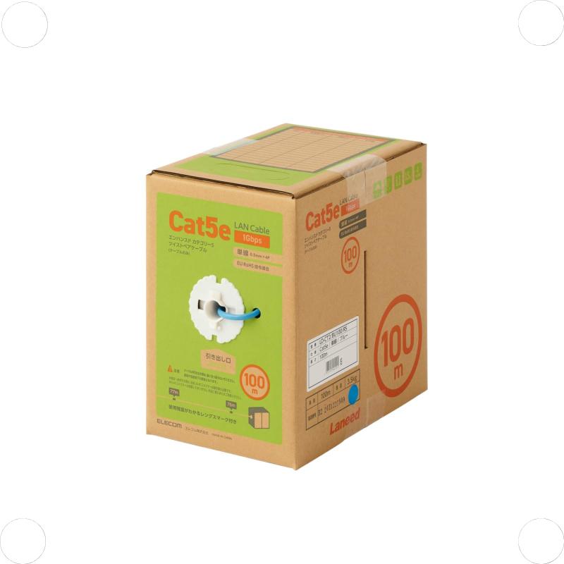 ELECOM RoHS対応LANケーブル CAT5E 簡易パッケージ 長尺