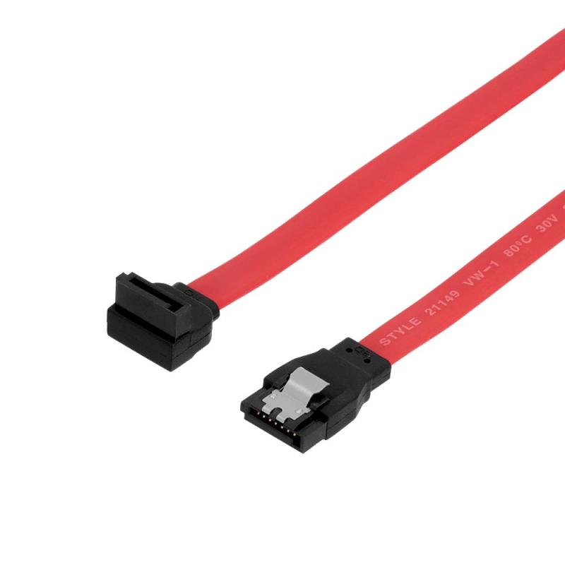 オウルテック SATA3ケーブル 6Gbps対応 ラッチ付き ストレート – 上L型コネクター