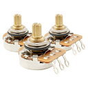 Pro HD A250Kブラス ギターポットインチ規格 ファイン 24スプライン スプリットシャフト ポット250kΩ Aカーブ(3個)(2)