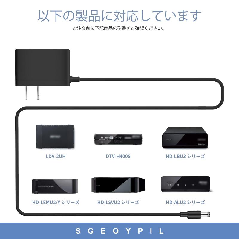 TOMstoreのWA-18G12U ACアダプター 対応 (Buffalo) LDV-2UH・DTV-H400S 外付けhddブルーレイドライブ｜アングル2