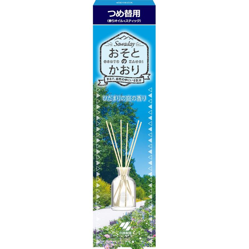 サワデー香るスティック おそとの香り 芳香剤 部屋用 ルームフレグランス リードィフューザー ひだまりの庭の香り 詰め替え用 70ml 小林製薬