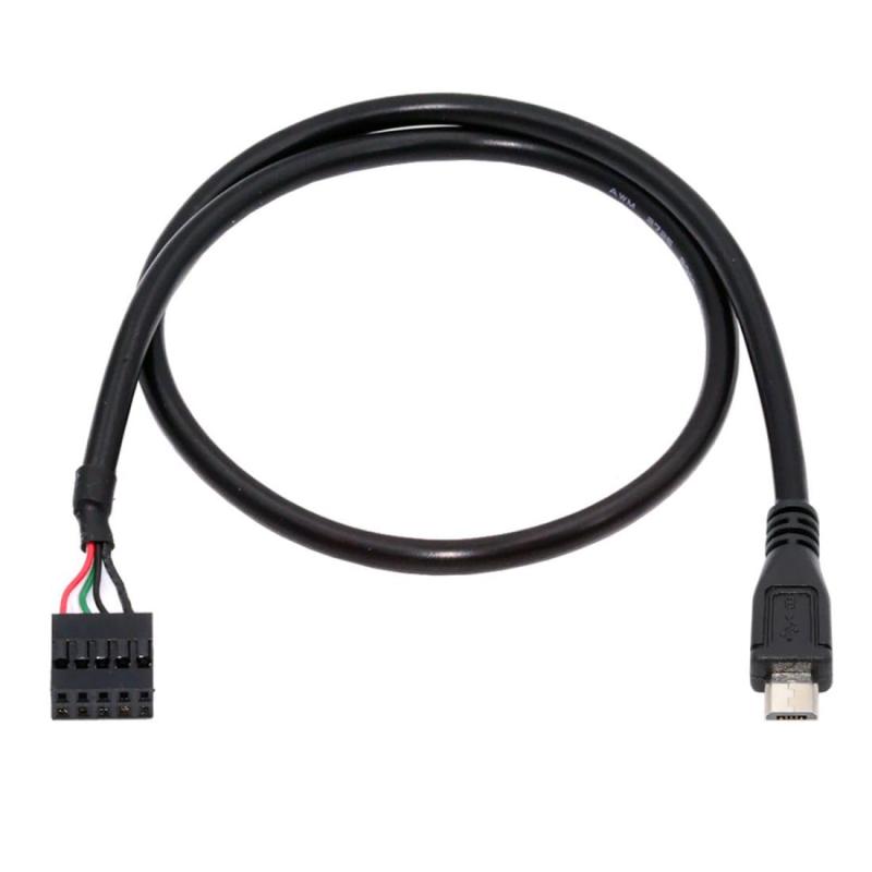 乐天商城 - chng USB 2.0 9ピン 10ピン マザーボードヘッダー - マイクロUSB 5ピン データケーブル 0.5M