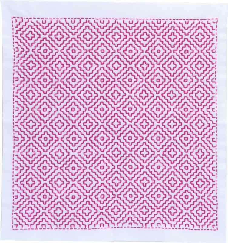 オリムパス製絲 刺し子キット 一目刺しの花ふきん 柿の花 SK-295