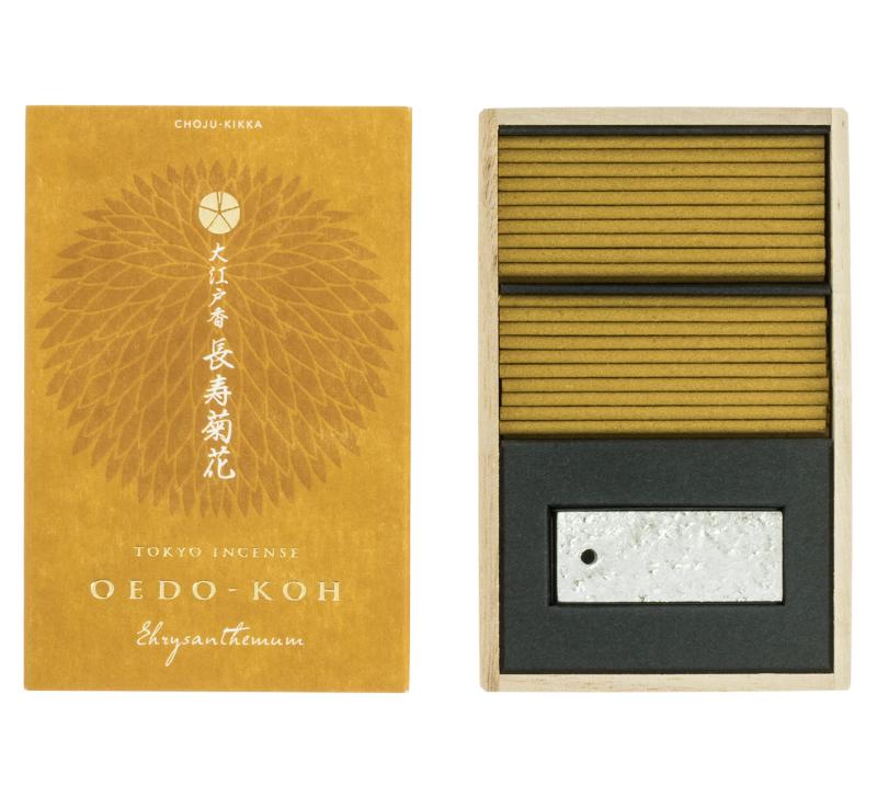 Rakuten - 日本香堂(Nippon Kodo) 大江戸香 長寿菊花(ちょうじゅきっか) スティック60本入 香立付