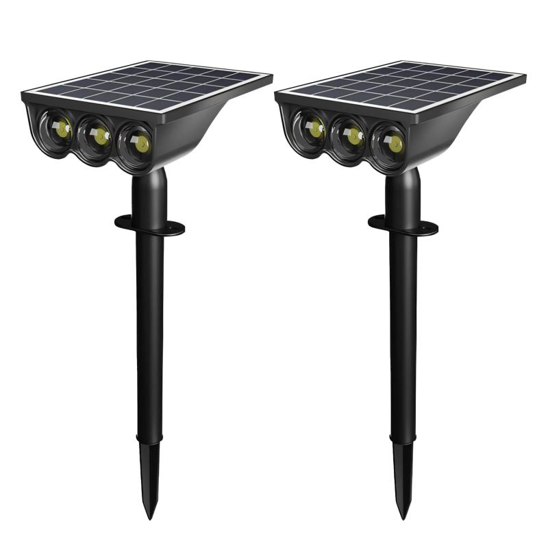 ソーラーライト 屋外 ガーデンライト イルミネーション 1500mAH 3LED 電球色·昼白色切替可能 防犯防災 IP55防水 玄関 庭園 歩道 車道 ..