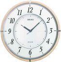 セイコー クロック 掛け時計 SOLAR+ ソーラープラス 電波 アナログ 薄型 木枠 薄茶 木地 SF501B SEIKO
