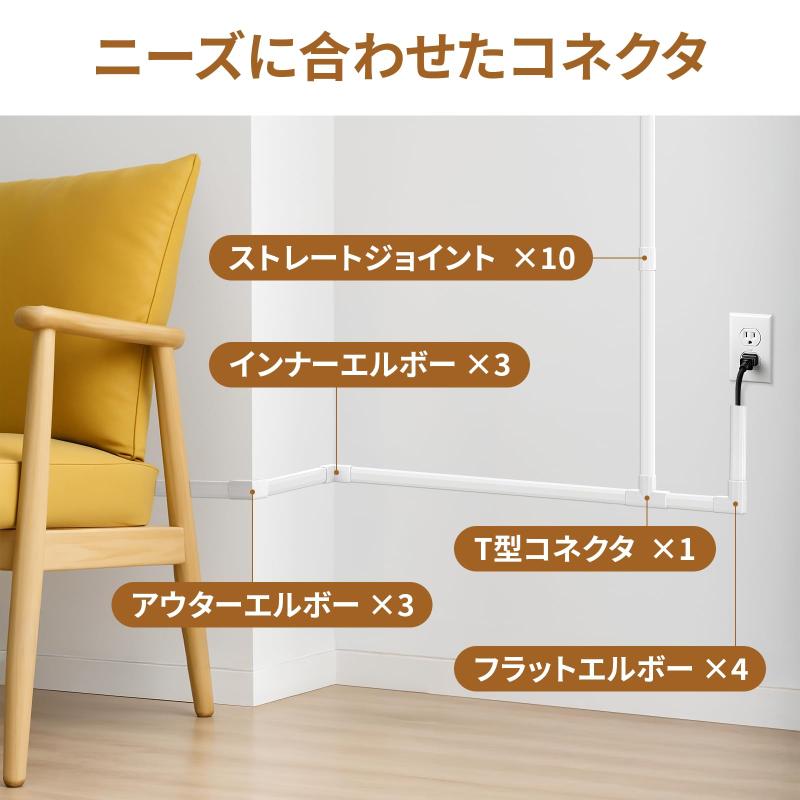 配線カバー テープ付き 配線モール はいせん隠し ケーブルカバー lanケーブル 壁に這わせる モール 白 コード隠し 床 賃貸（0.9cm×1.5cm×40cm 15本セット）