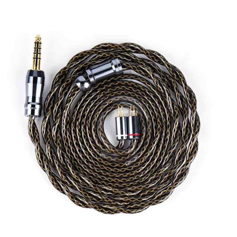 GodDNA イヤホンリケーブル アップグレードケーブル 0.78mm 2Pin 4.4mm 銅銀合金+銀メッキ合金銅+銀メッキ7N高導電銅ミックス デュアルシールド構造 交換用 音質改善 イヤモニ hifi 金属製コ