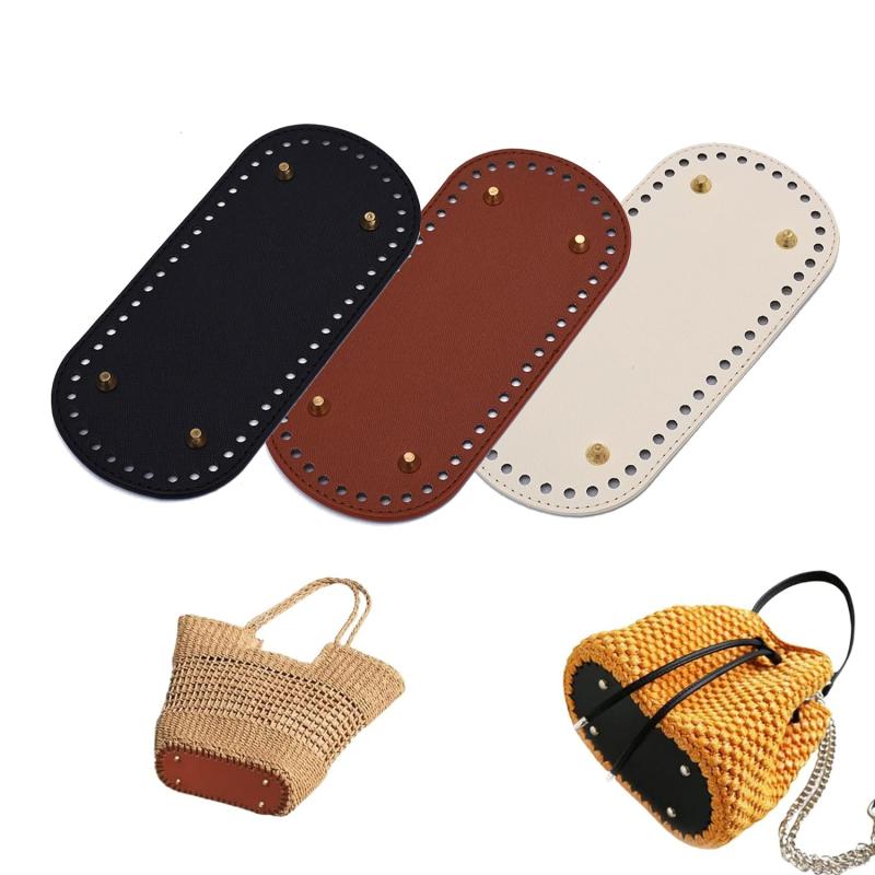 Rakuten - バッグボトム バッグ底板 3枚セット バッグ底板 バッグボトム 3色楕円 バッグ用 レザー底 底釘付 レザークラフト DIY ハンドメイド 編みバッグ 財布 手芸用トート 手作り