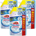 【まとめ買い】バスマジックリン SUPERCLEAN 香りが残らないタイプ 詰め替え 820ml×3個(3)