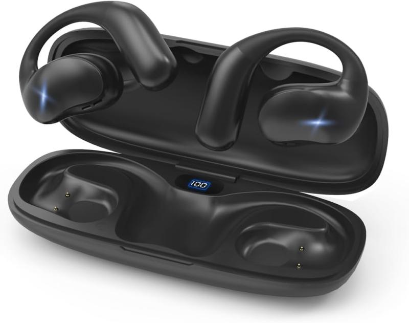 ワイヤレスイヤホン 【2024業界初売り・真のOWSイヤホン】 ワイヤレス Bluetooth5.4 開放型ワイヤレスイヤホン 最大60時間連続再生 オープンイヤー型 塞がない 空気伝導イヤホン 革新 耳掛け式