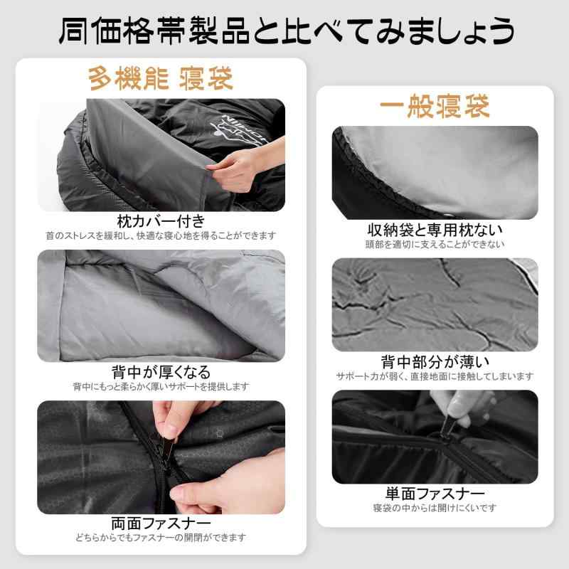 寝袋 シュラフ 冬用 夏用 封筒型 軽量 オー...の紹介画像3