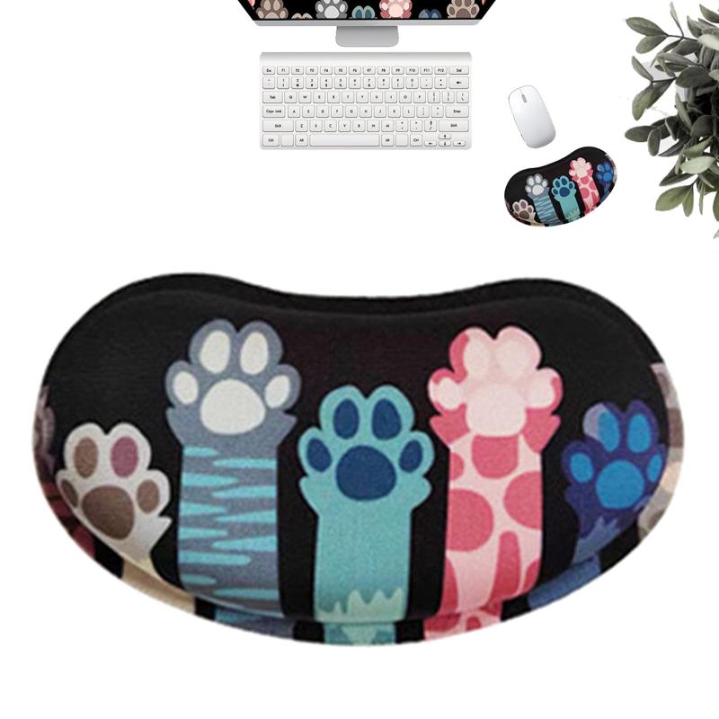 リストレスト アームレスト 肘置き 人間工学に基づいた マウス リストレスト リストパット 低反発クッション 手首サポート かわいい猫のデザイン 手首と一緒に動く 通気性 疲労低減 【リストレスト アームレスト】かわいらしい猫の爪の形をした...