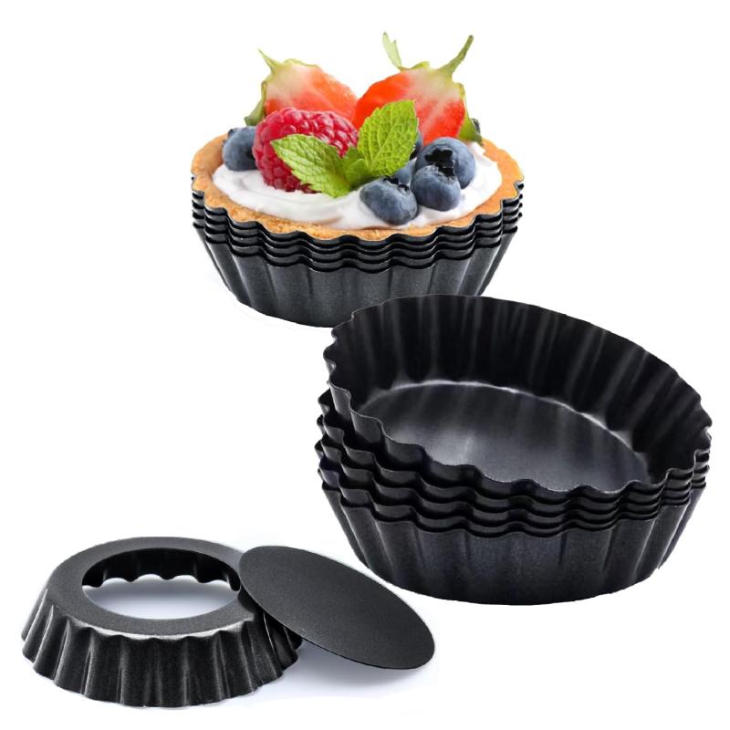 タルト型 底取式 8cm 炭素鋼 非粘着 繰り返し使え 焼き型 底取れ式 裏地付き型 お菓子用 円形 DIY製菓..