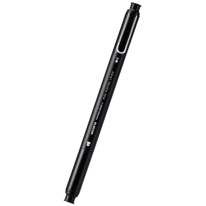 エレコム タッチペン スタイラスペン 2Way [導電繊維タイプ+ディスクタイプ] 【iPad/iPhone/Android スマホ・タブレット各種対応】 ブラック P-TP2WY02SBK