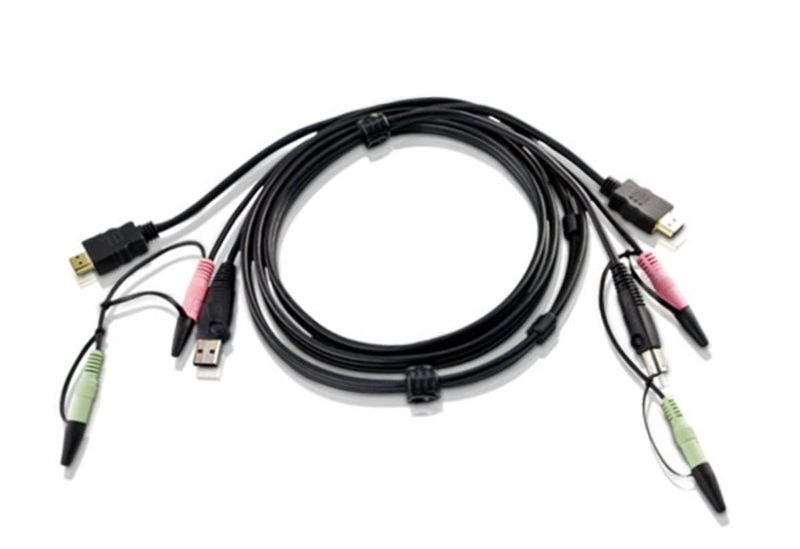 USB HDMI KVM ケーブル 2L-7D02UH