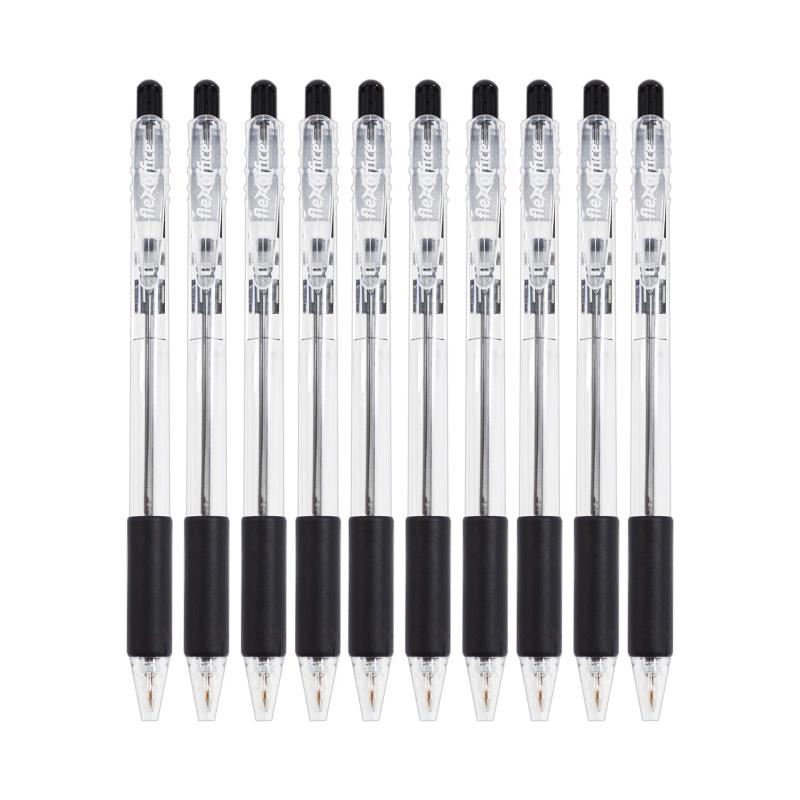 樂天商城 - Sunnote Flexoffice ボールペン アソート太字 (0.7mm) 10本パック (ブラック)