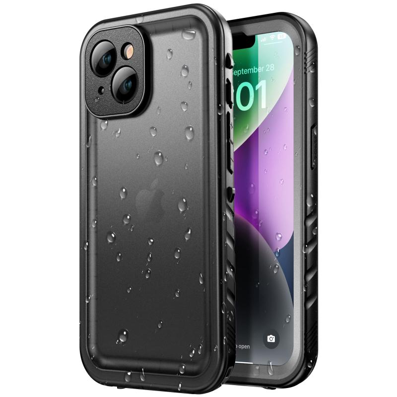 Rakuten - iPhone 14 用 防水ケース - いPhone 14 ケース 完全保護 防雪 防塵 耐衝撃 360°全面保護 米軍 スマホケース フルカバー 携帯 ストラップ付き レンズ保護 超薄型 頑丈 IP68防水等級 アイホン 14