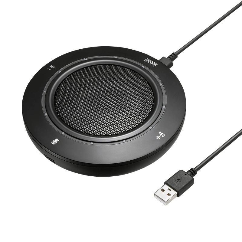 Rakuten - サンワサプライ(Sanwa Supply) USBスピーカーフォン マイク WEB会議 テレワーク 有線USB接続 Teams・Zoom・Skype対応 MM-36 ブラック