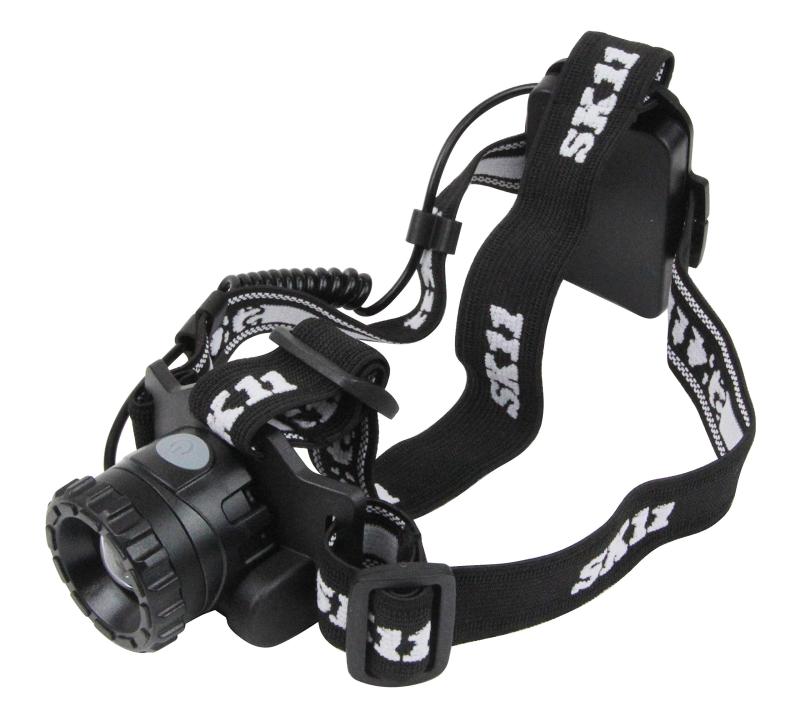 TOMstoreのSK11(エスケー11) LEDヘッドライト 乾電池式 最大210lm SLH-005 幅75×高さ45×奥行50mm｜アングル3