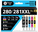 Smart Ink 互換インクカートリッジ Canon 281 280 PGI-280XXL CLI-281XXL (5コンボパック) Canon プリンター Pixma TR8520 TS9120 TS6120 TR8620 TR8620 TR8620a TS6320 TR7520 PGBK/BK/C/M/Yに対応