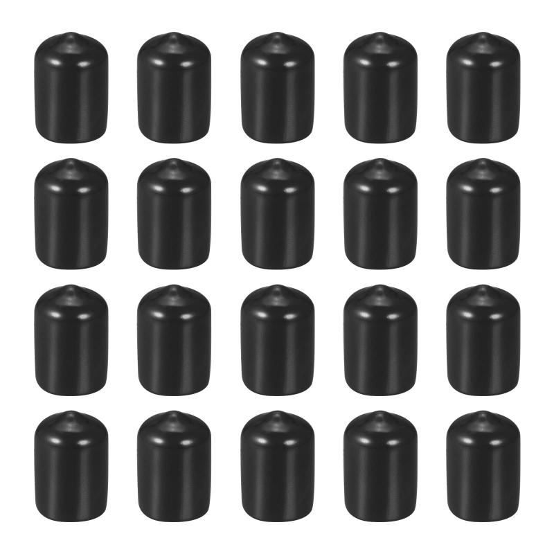 Rakuten - 20個 内径13 mm ブラック ねじプロテクター ゴムのエンド キャップ ボルトカバー ネジ ボルト 家具 パイプ用