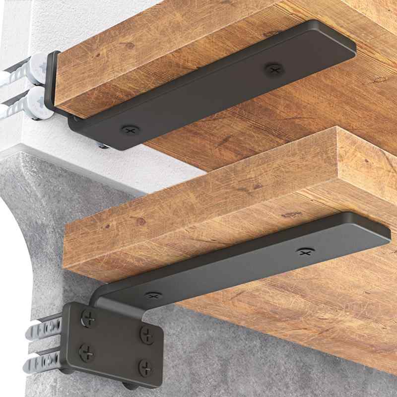 Rakuten - 棚受け金具 2個セット 隠し棚受け 頑丈 長さ15cm 6インチ 厚さ5mm 最大荷重73KG 棚支え 棚の補強 L字金具 キッチン リビング 玄関 、店舗 屋内 屋外用　ブラック