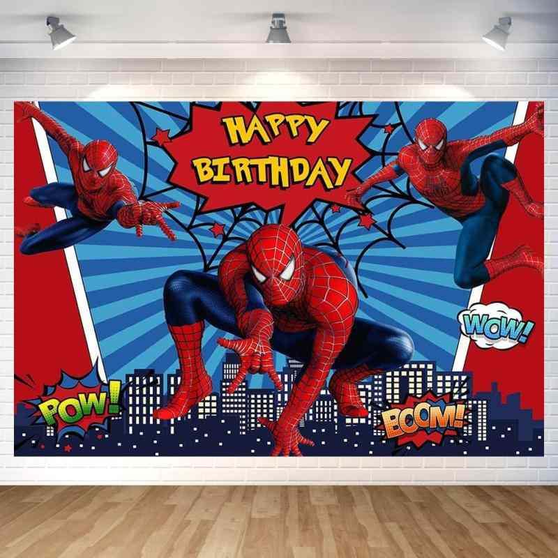 スパイダーマン バースデー タペストリー スパイダーマン 誕生日 飾り付け バースデー フォトポスター 写真背景 Happy Birthday パーティー タペストリー おしゃれ 誕生日 デコレーション 子供のサムネイル