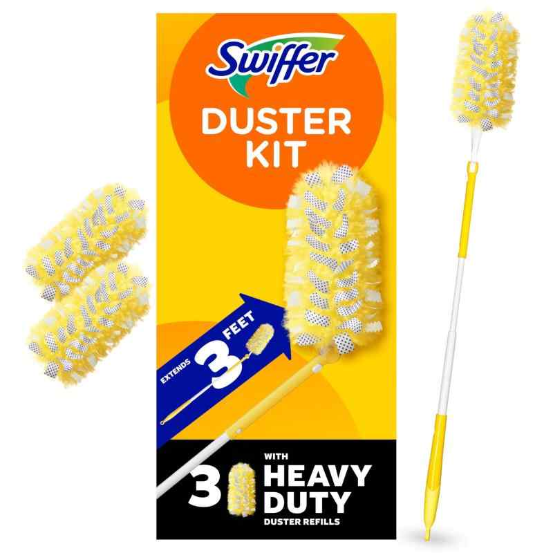 Swiffer 360 Dusters Extender Kit, 3 Unscented Dusters With Extendable handle (Packaging May Vary) by Swiffer