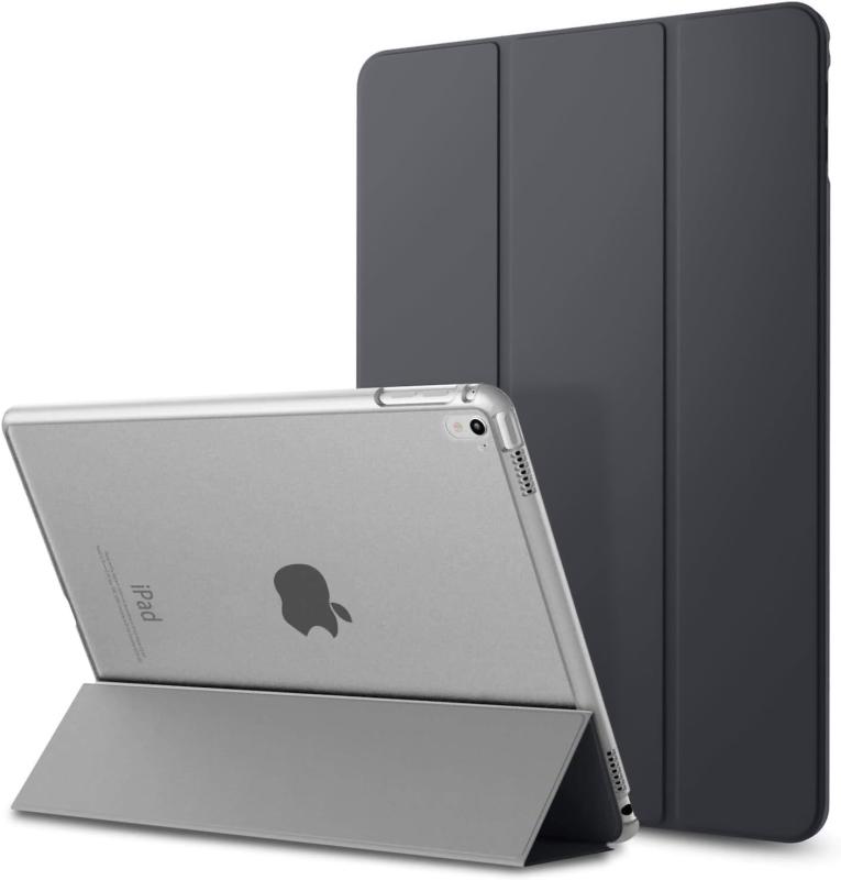 iPad Pro 9.7 ケース iPad Pro 9.7インチ 2016専用 タブレットケース 半透明PCバックケース 3つ折りスタンド 衝撃吸収 PUレザー 手帳型カバー アイパッド全保護ケース オートスリープ機能付きの商品画像