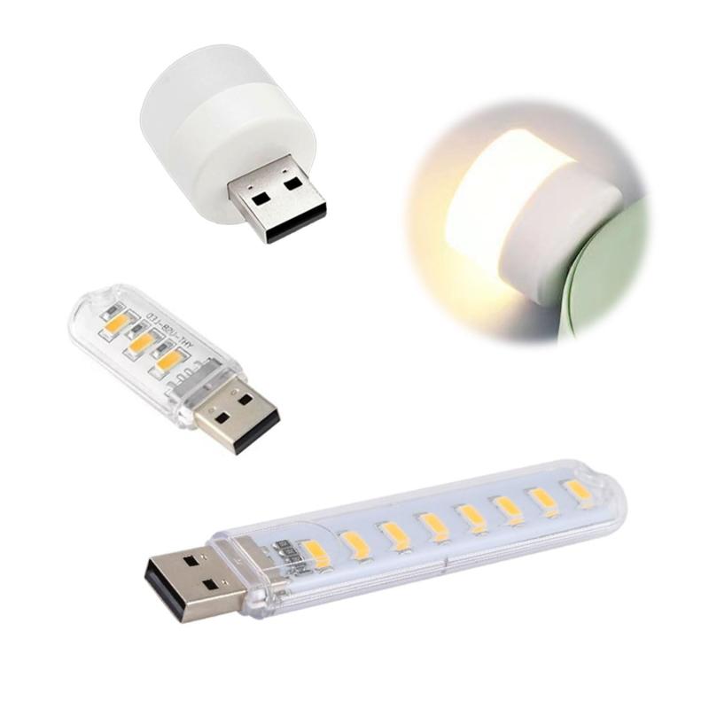 ミニ USB常夜灯【3個セット】 LEDライトUSB接続 车用雰囲気ライト 高輝度 読書/仕事/作業/非常灯 持ち運び便利 省エネ 寝室 玄関 補助照明 暖光色 昼光色