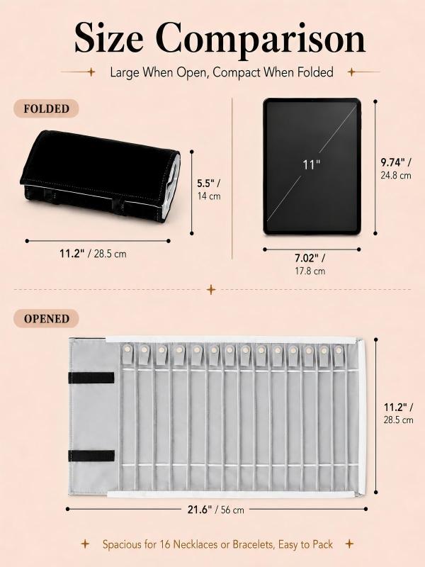 ポータブルジュエリーロール 絡まない安全ネック...の紹介画像2