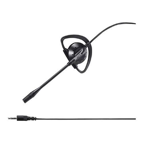 バッファロー BSHSECM100BK 片耳イヤフック式ヘッドセット 4極 バッファロー BSHSECM100BK 片耳イヤフック式ヘッドセット 4極